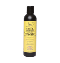Load image into Gallery viewer, 8 oz squeeze bottle of BOSS Moisture Retention Shampoo (yellow)