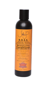 8 oz squeeze bottle of BOSS Reconstructing Conditioner (orange)